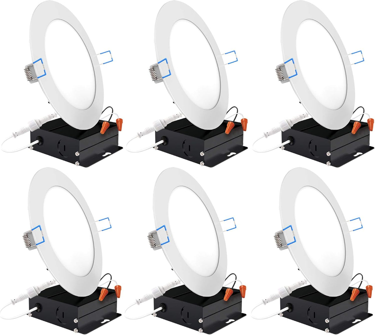 6 Pack 6 Inch Ultra Thin LED Recessed Ceiling Lights, 3000K Warm White, Dimmable 14W, 850 LM U219222