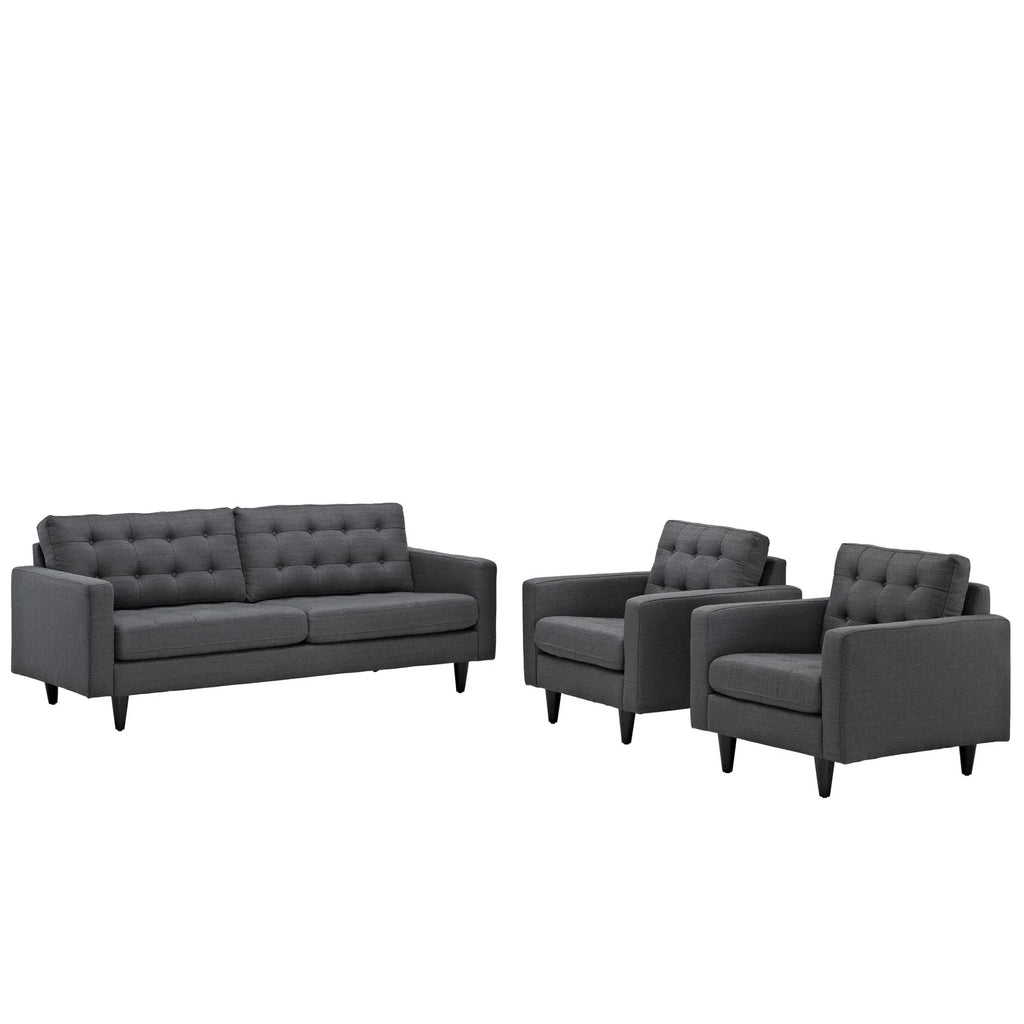 Gray Sofa and Armchairs Set of 3 B350053