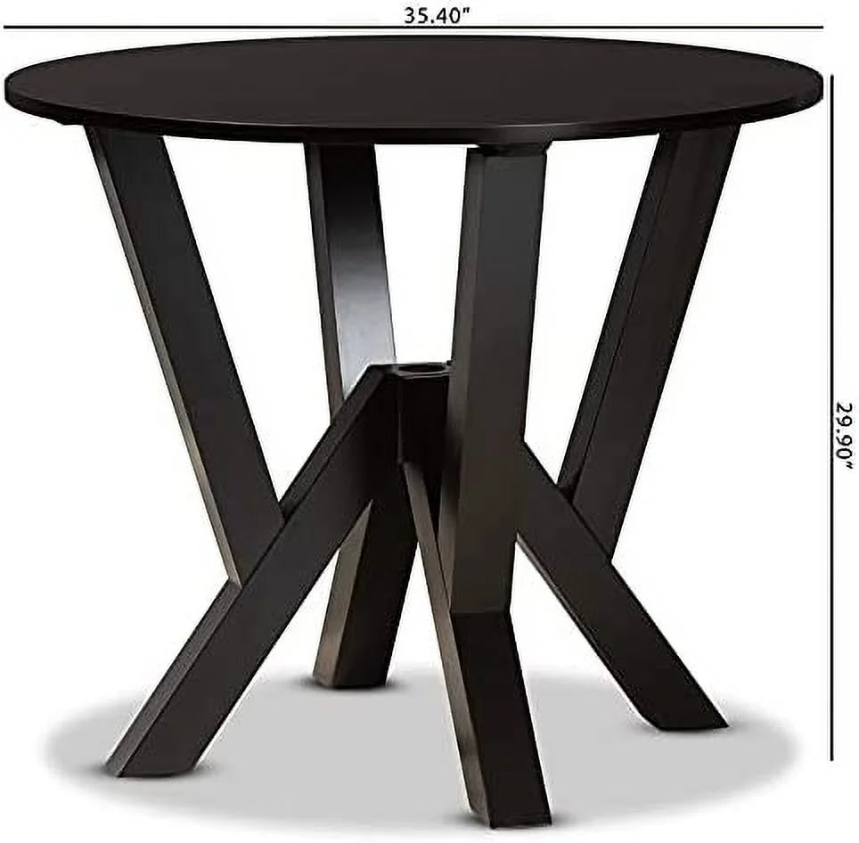 Dark Brown Round Wood Dining Table G1421