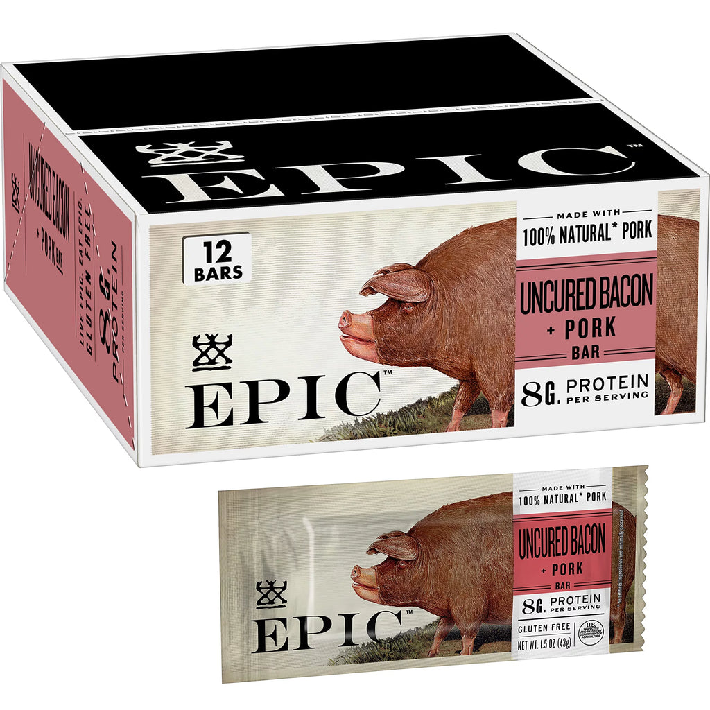 Uncured Bacon Protein Bars 12 Ct 1.5 Oz F704