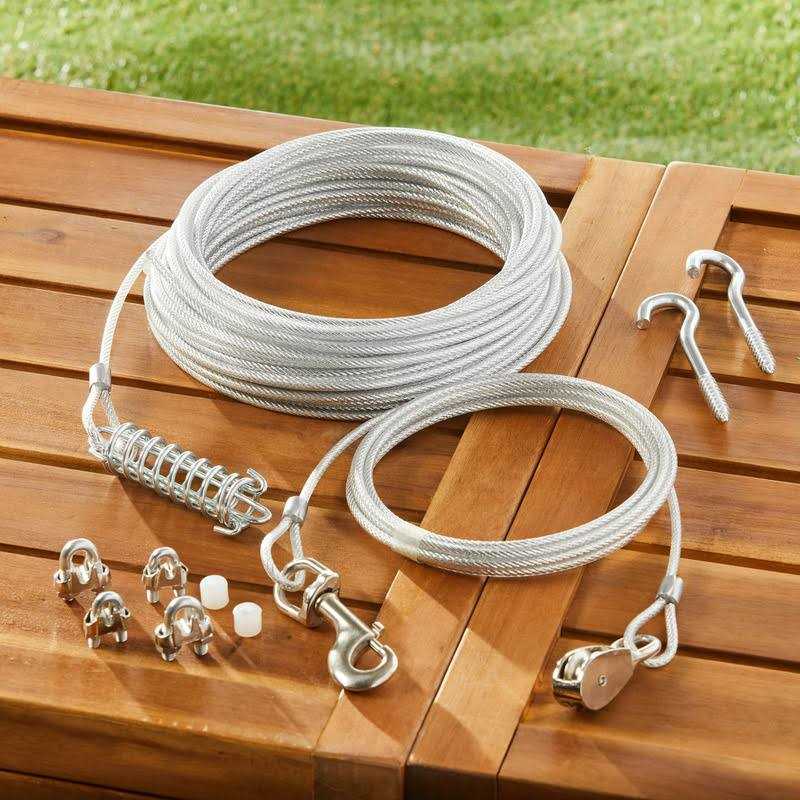 Vinyl-Covered Trolley Cable Tie-Out for Dogs I8624