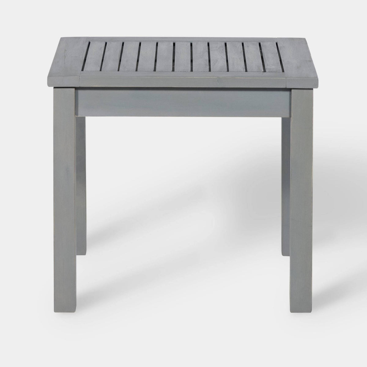 Gray Wash Acacia Wood Outdoor Side Table E111491