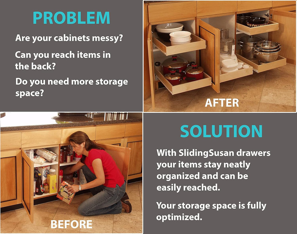 Pull Out Cabinet Organizer with Soft Close Dovetail Shelves S8858
