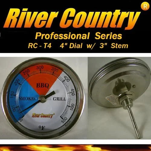 4" Dial BBQ Grill Smoker Thermometer (50 to 550 F) B972704