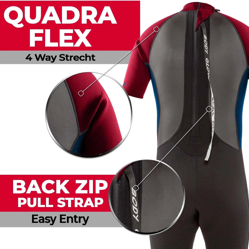Red Youth Back Zip Short Sleeve Spring Suit Wet Suit C646740