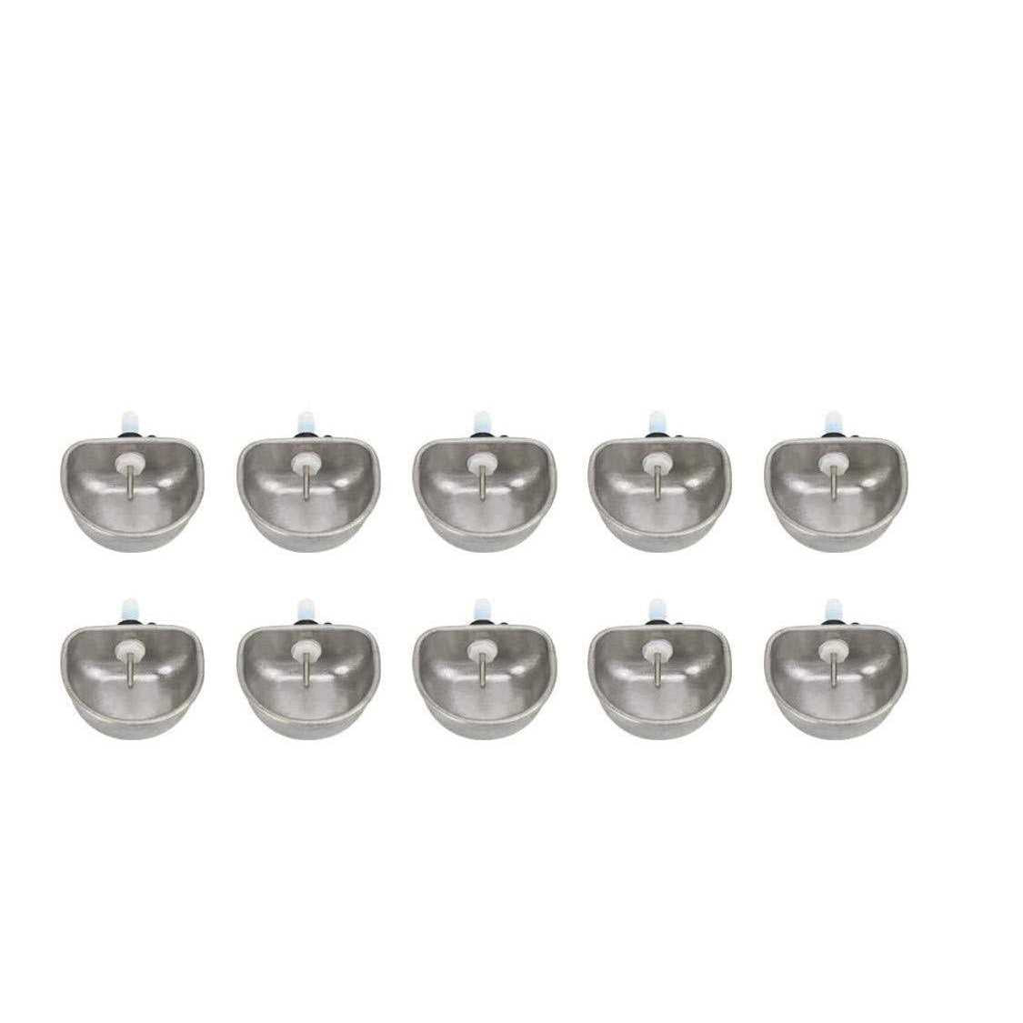 10Pcs Stainless Steel Rabbit Water Dispenser with Bowl K5575