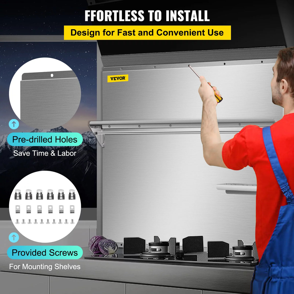 Stainless Steel Range Backsplash with Shelf R788579