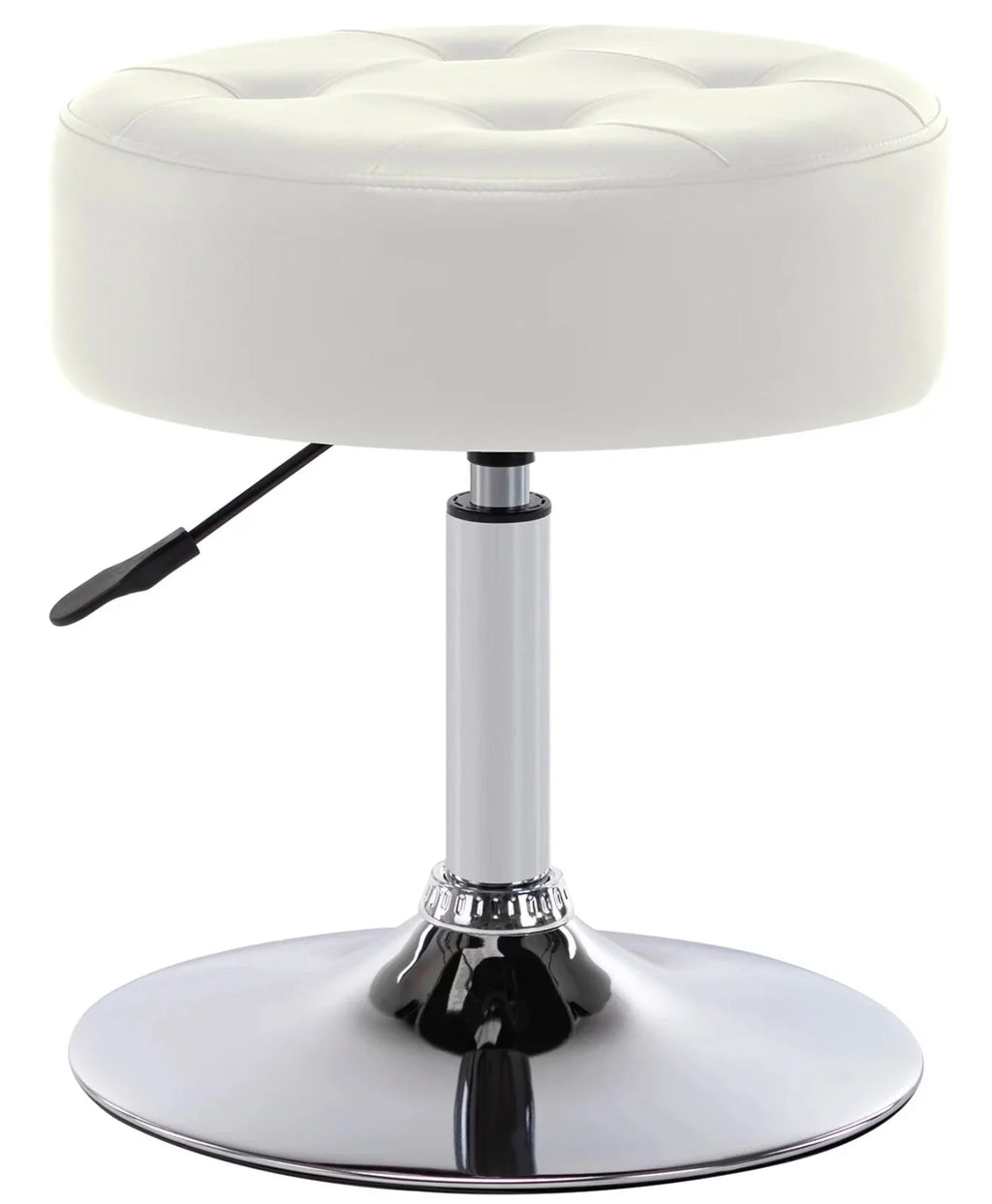 White Swivel PU Leather Vanity Stool V467