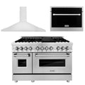 48 In. Dual Fuel Range, Range Hood, Microwave Oven in Stainless Steel C714