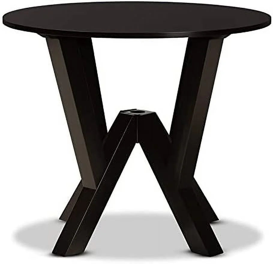 Dark Brown Round Wood Dining Table G1421