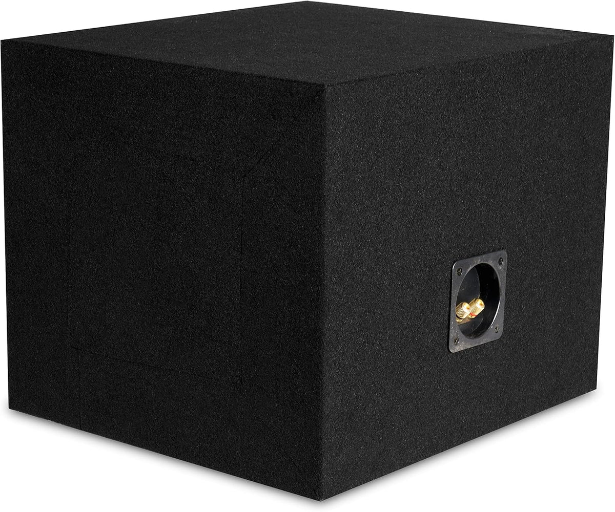 Single 12” Sealed MDF Black Carpeted Subwoofer Enclosure Pack of 2 O543131