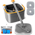 Spin Mop and Bucket Set with 2 Microfiber Mop Pads D8404