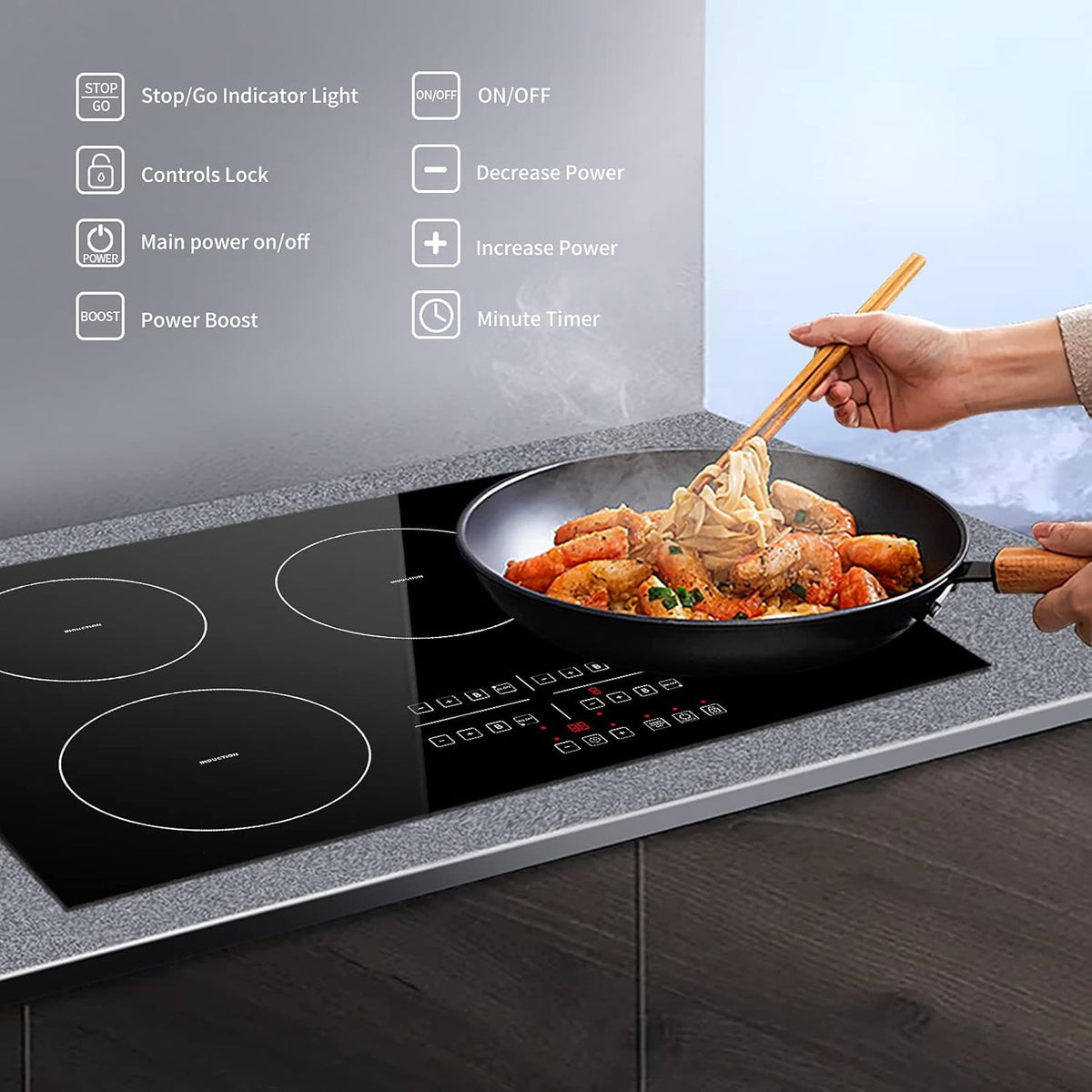 Induction Cooktop 30 Inch Electric Smoothtop Cooktop with 4 Boost Burner P69049