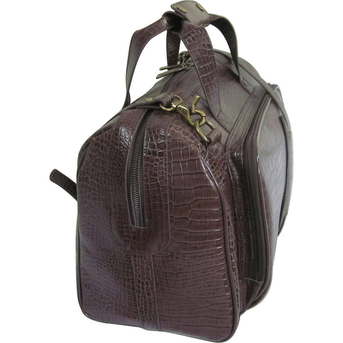 Brown Leather Carry-On Weekend Duffel U748298