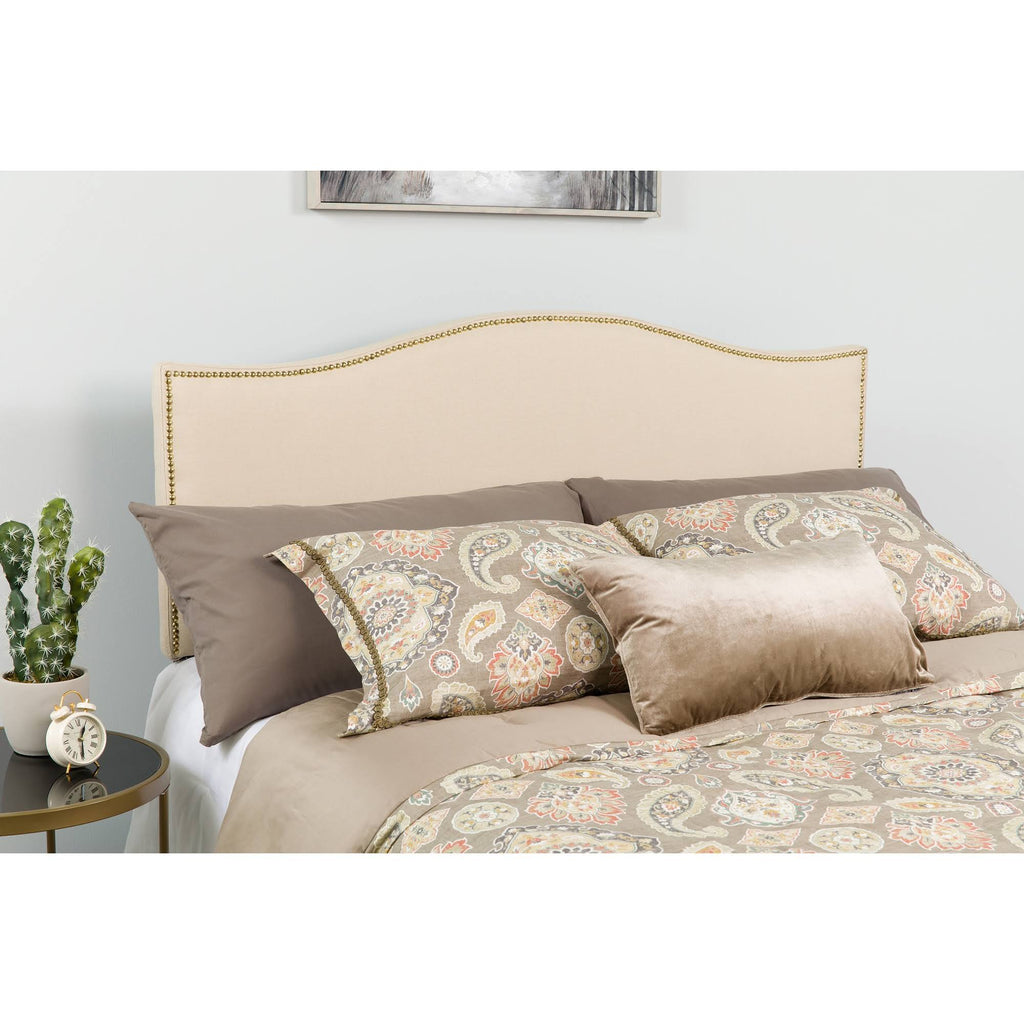 Beige and Black Transitional Queen Size Headboard W16111