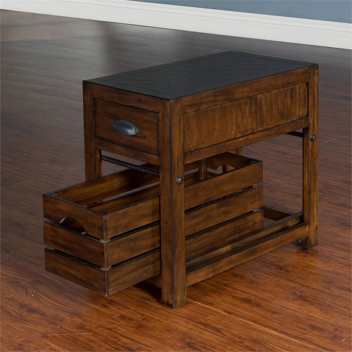 15" Mahogany Wood Chair Side Table Set of 2 N1255