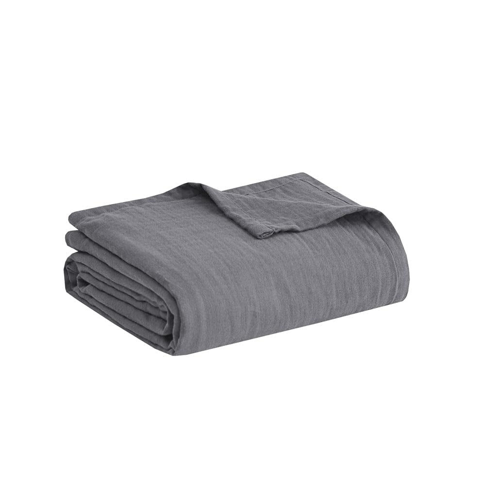 Casual Cotton Gauze Blanket with Charcoal Finish X101