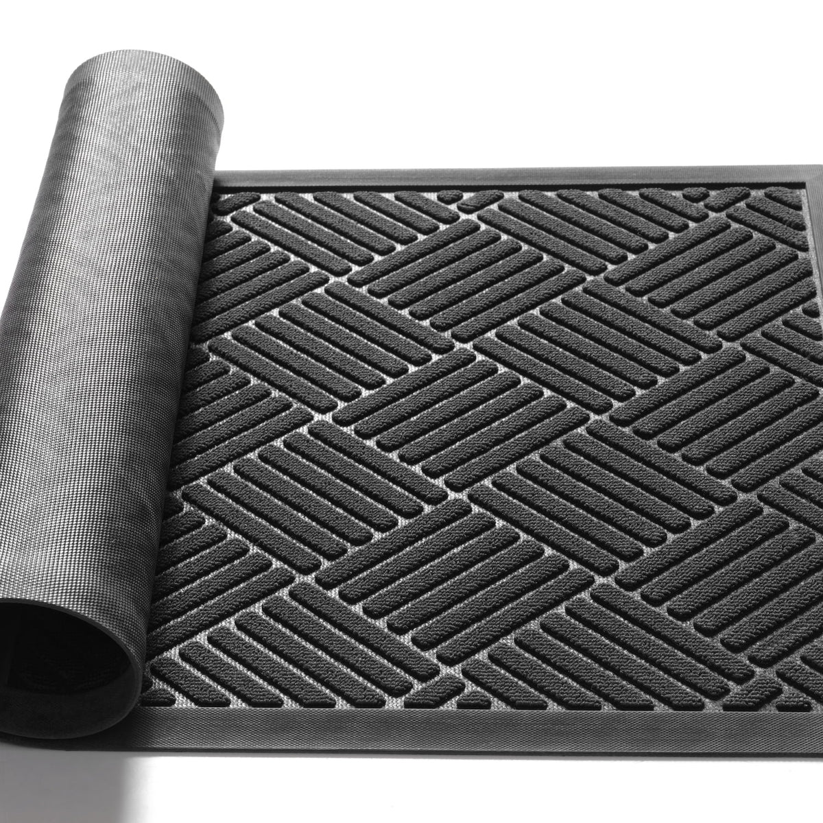 Black Non Slip Absorbent Rubber Doormat V453938