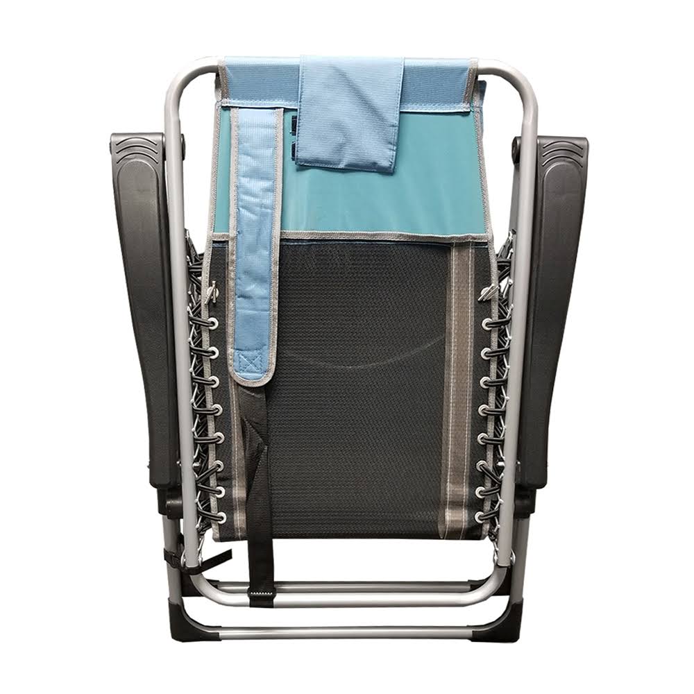Blue/Grey Outdoor Recliner with Carry Strap J1619