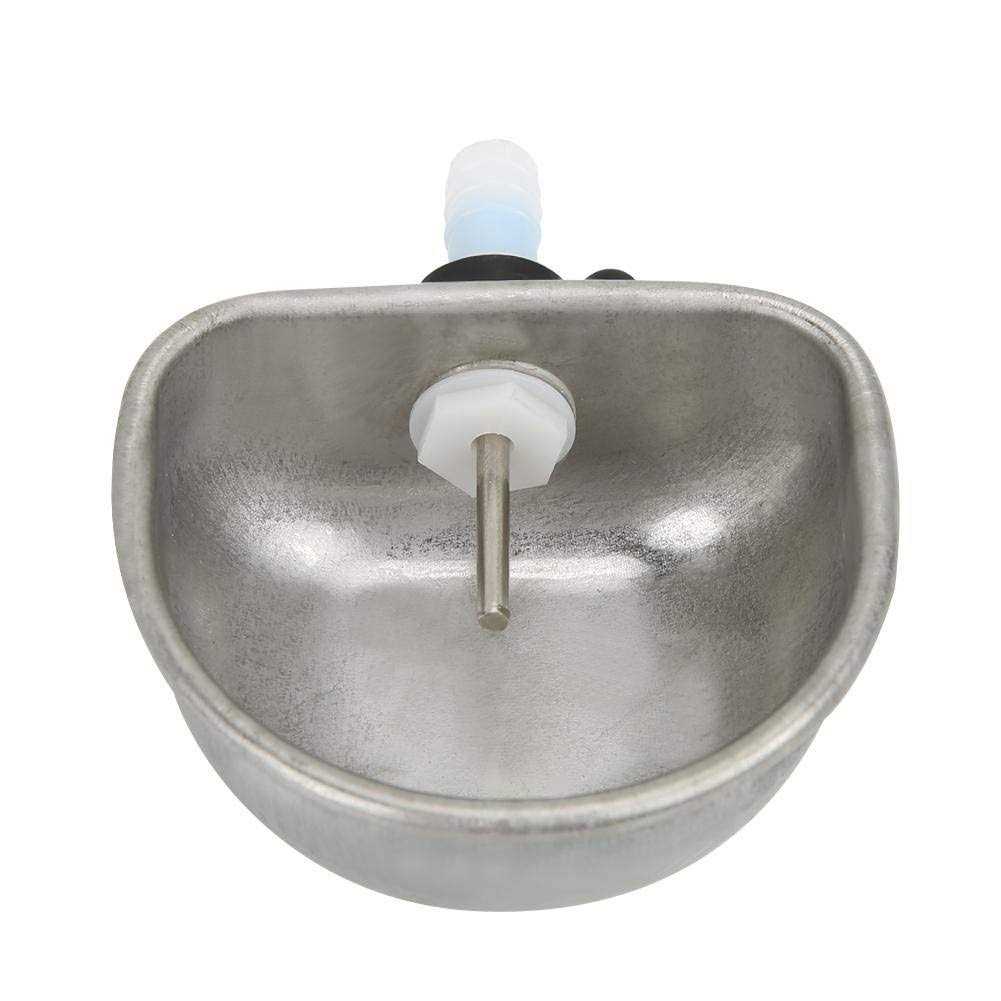 10Pcs Stainless Steel Rabbit Water Dispenser with Bowl K5575