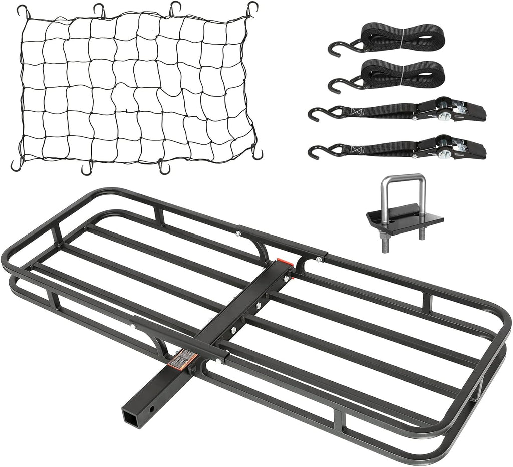 Hitch Mount Cargo Carrier with Net and Strap T88643