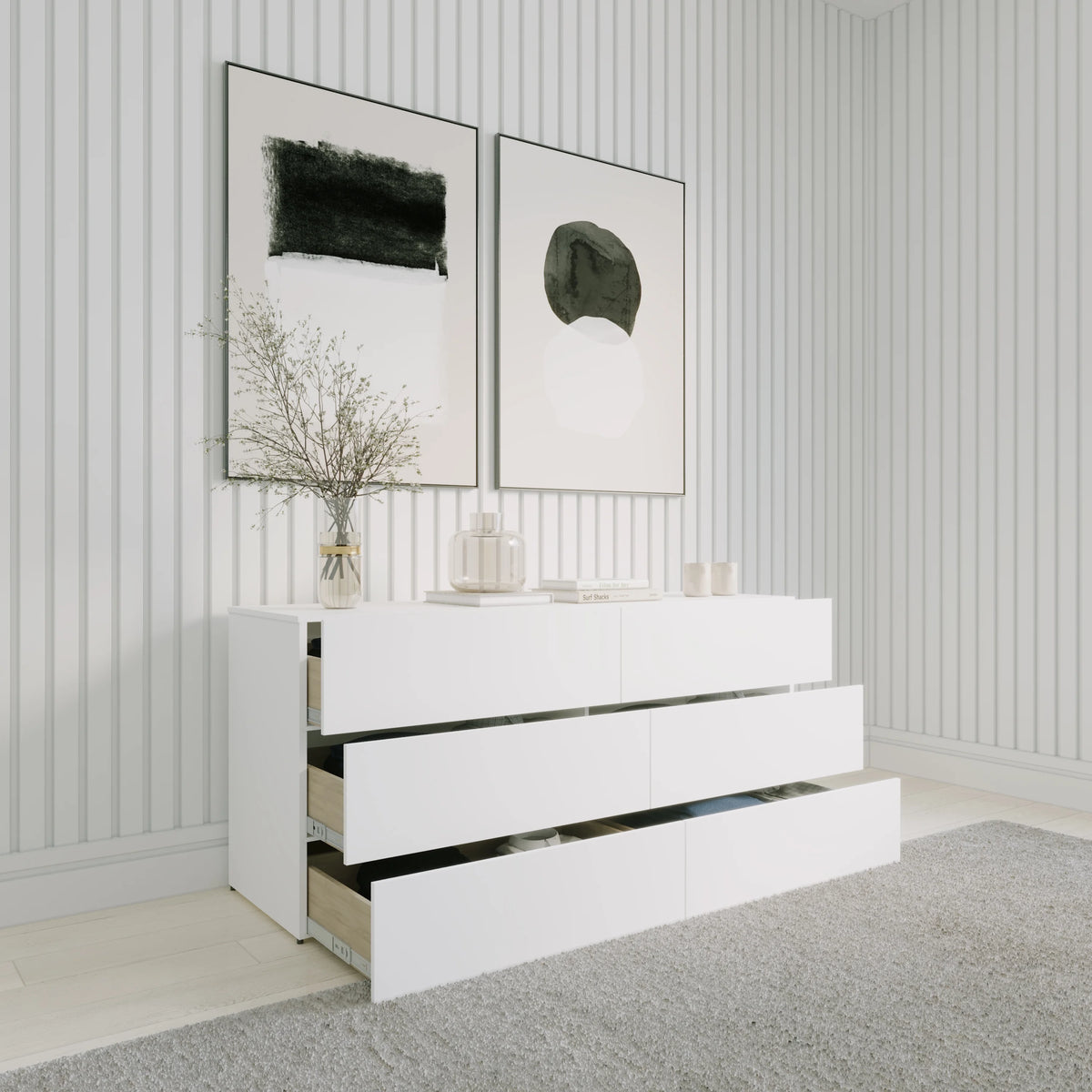 White 6 Drawer Dresser X68633