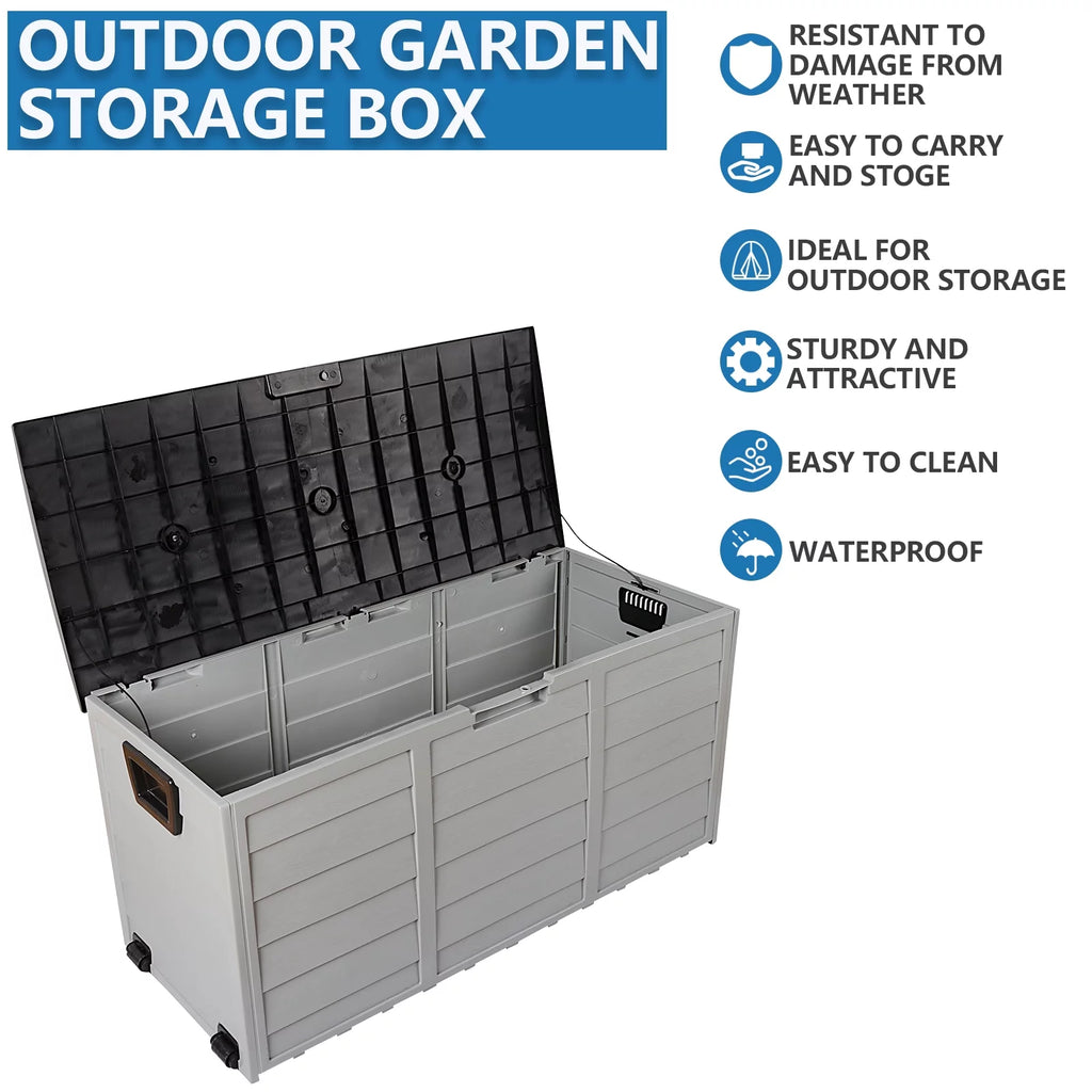 75 Gallon Black Resin Deck Box on Wheels W887509
