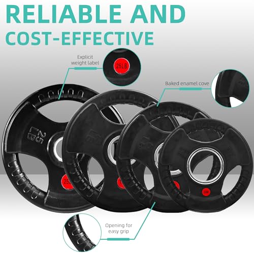 Cast Iron Weight Plates with Barbell Bar and Locks, 100 Pounds Set L92790