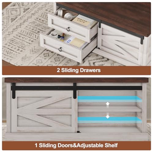 White Lift Top Coffee Table with Storage H24011