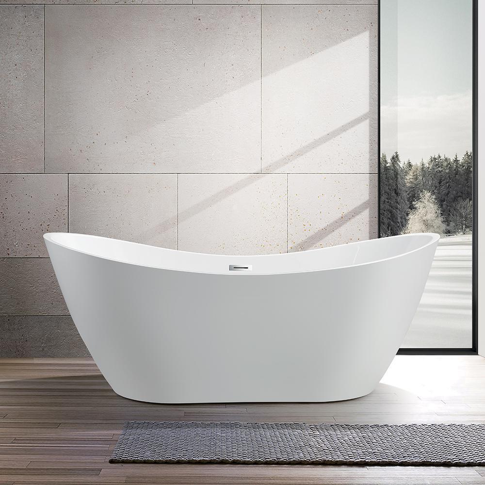 71 in. Acrylic Freestanding Bathtub in White V538