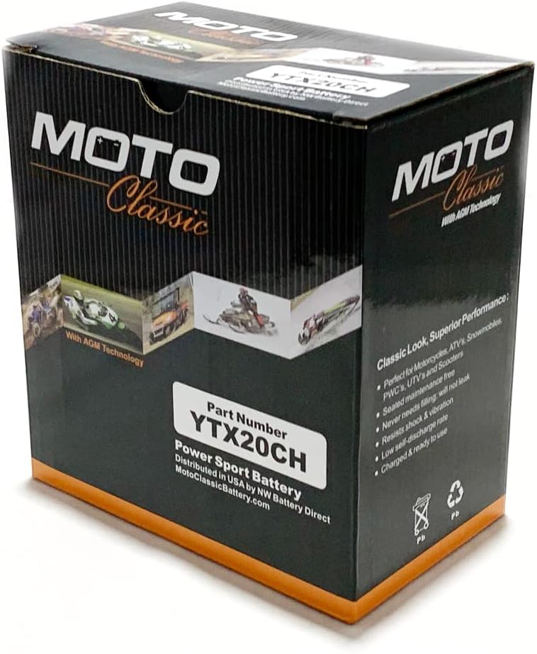 12V 12Ah 220CCA Sealed Motorcycle Battery W364