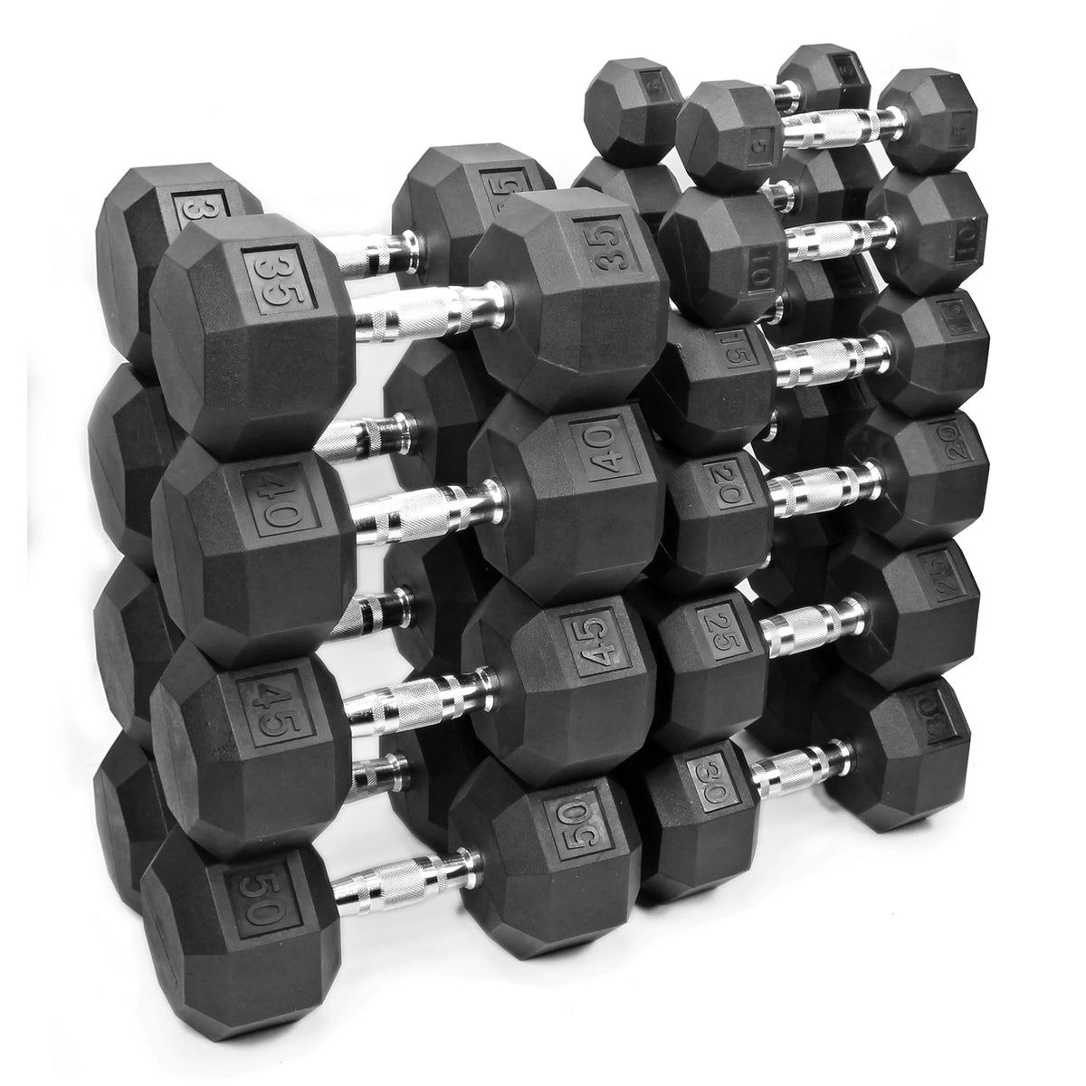 5 Lbs. Pair Rubber Coated Hex Dumbbells H320