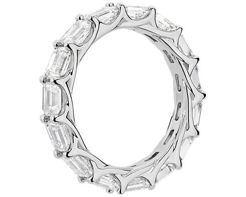 14K White Gold Emerald Cut Diamond Eternity Band A929038