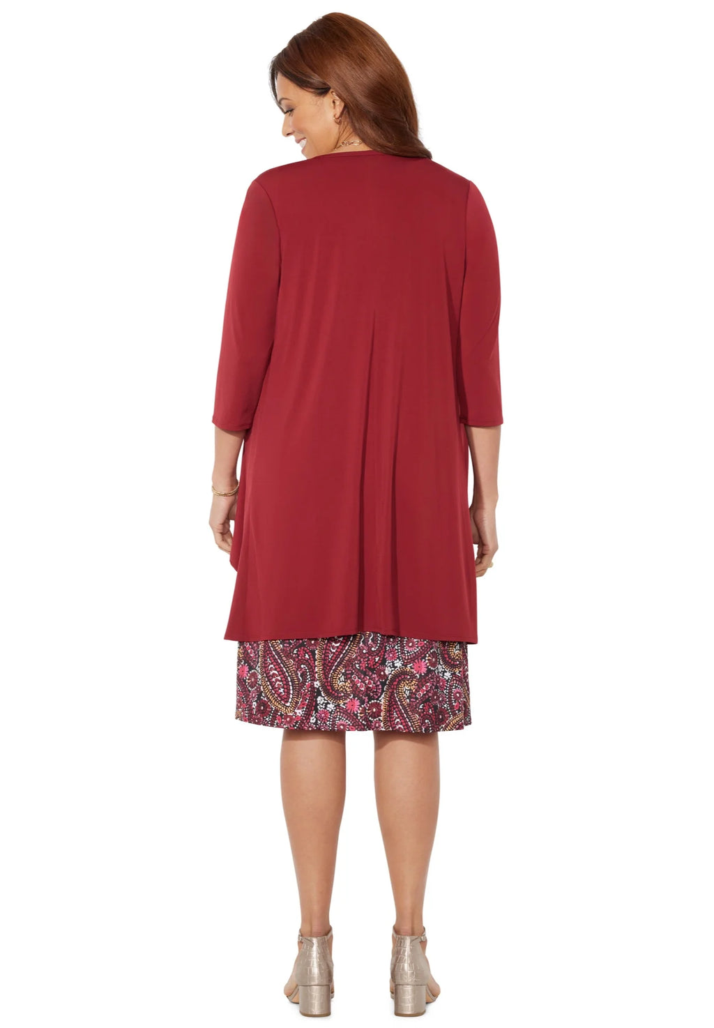 Plus Size Petite Soft Knit Jacket Dress V62144