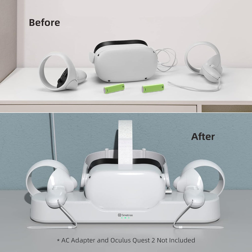 Oculus Quest 2 Charging Dock with 2 Rechargeable Controller Batteries I89660