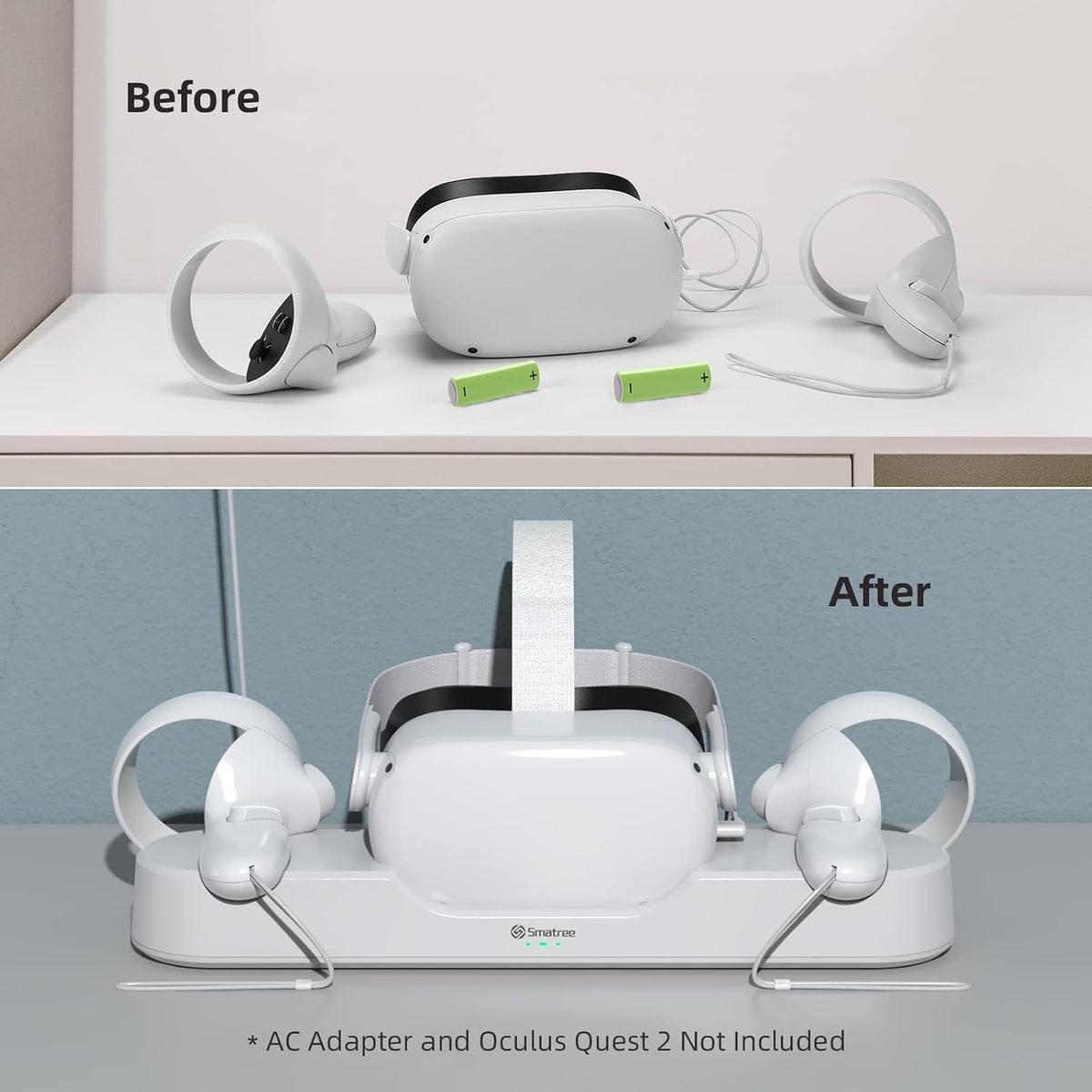 Oculus Quest 2 Charging Dock with 2 Rechargeable Controller Batteries I89660