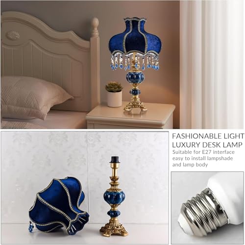 Fabric Lampshade Antique Varnished Resin Table Lamp V492578