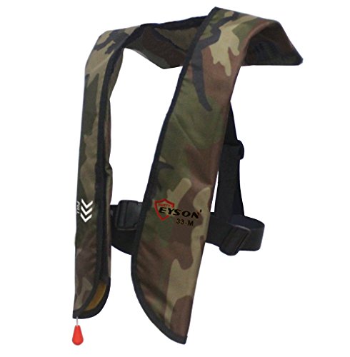 Inflatable Life Jacket Life Vest Green Camouflage Manual M5576