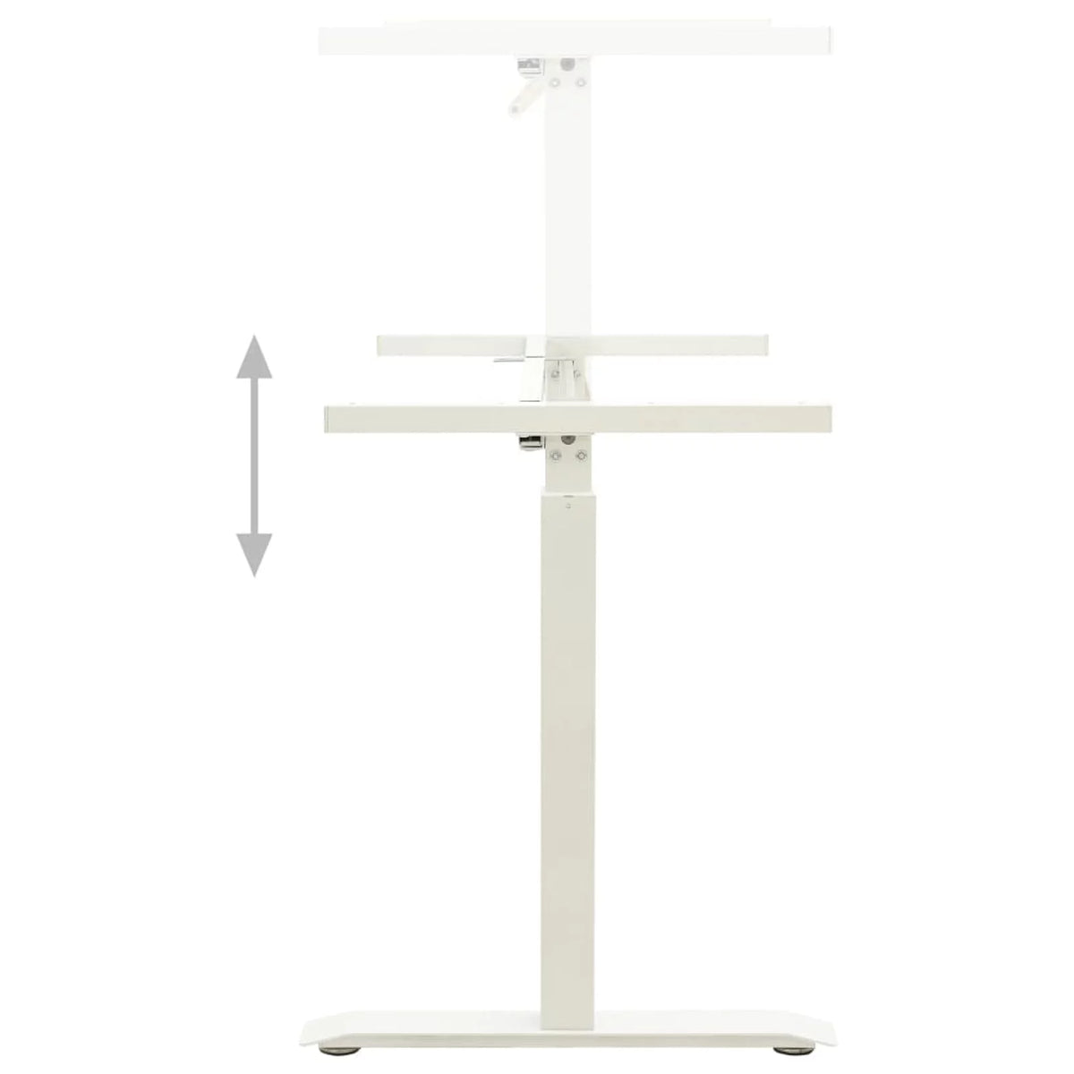 Manual Height Adjustable Standing Desk Frame White H683