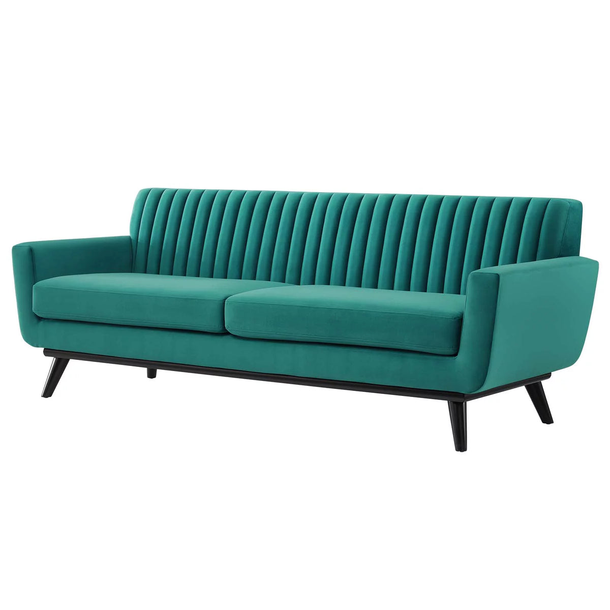Teal Blue Velvet Tufted Sofa Z34822
