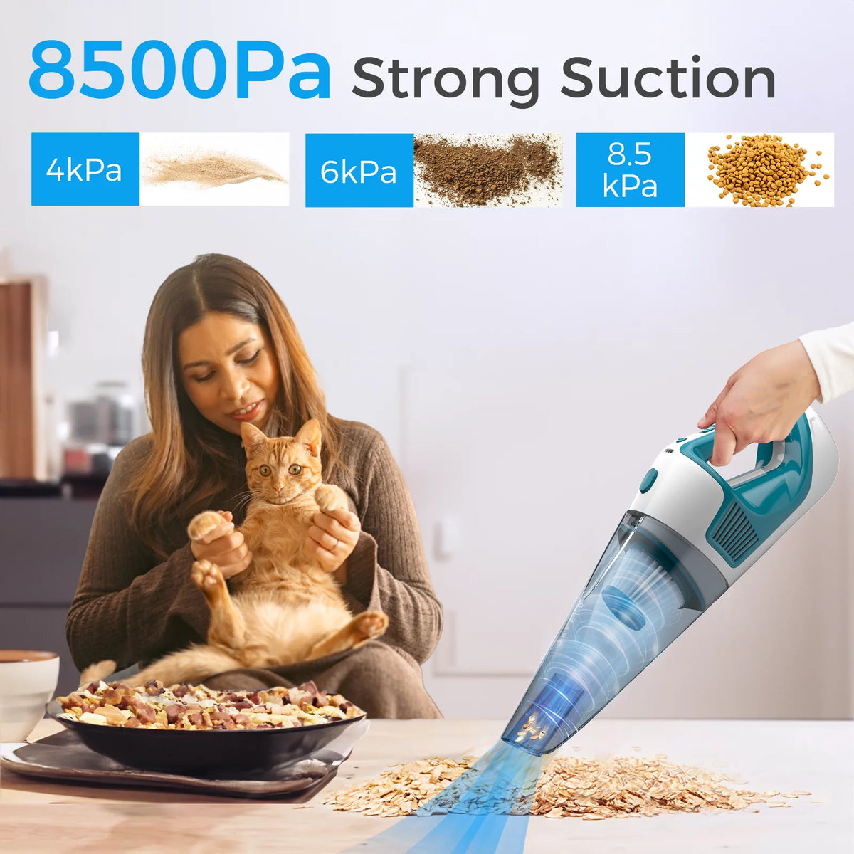 Handheld Cordless Vacuum with 8.5Kpa Cyclonic Suction O15635