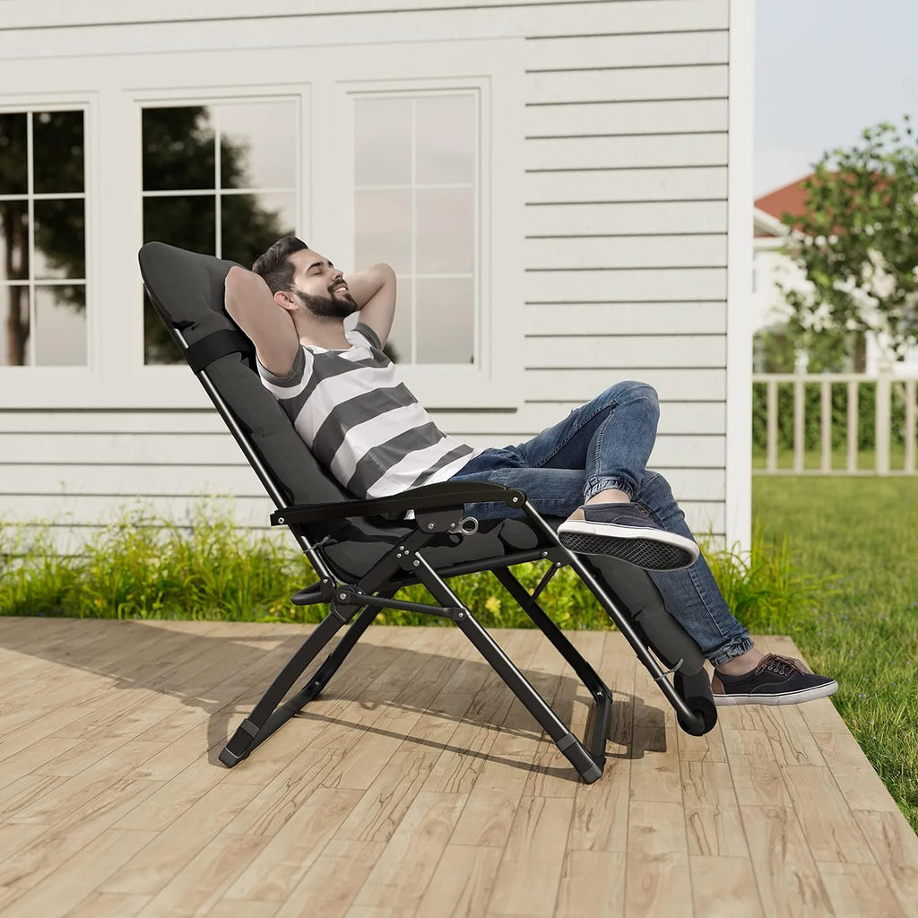 Oversized Zero Gravity Chair Set of 2 Dark Gray H776071