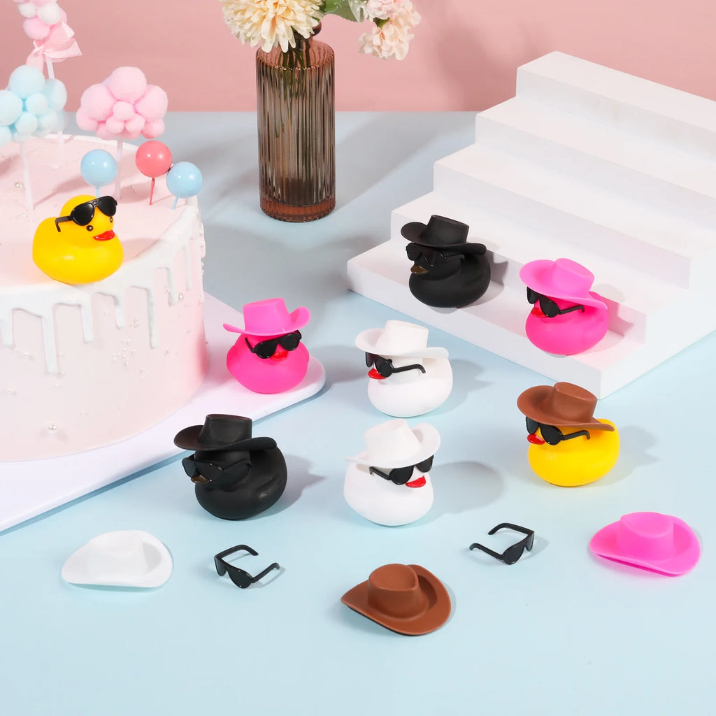 12 Pack Cowboy Rubber Duck with Hat and Sunglasses R4503