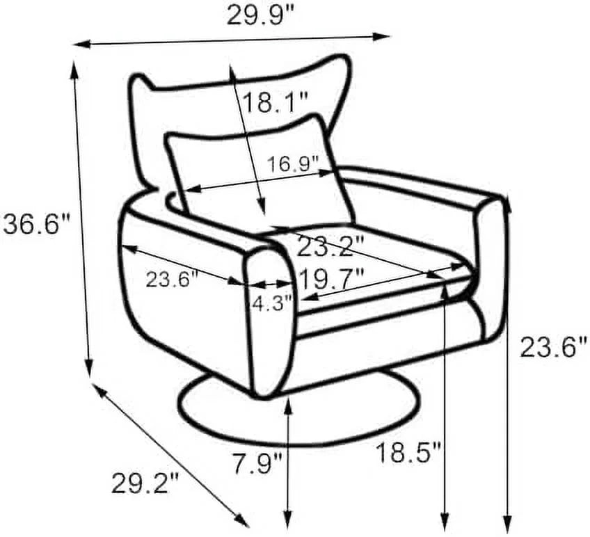 Swivel Accent Chair with Lumbar Pillow S331288