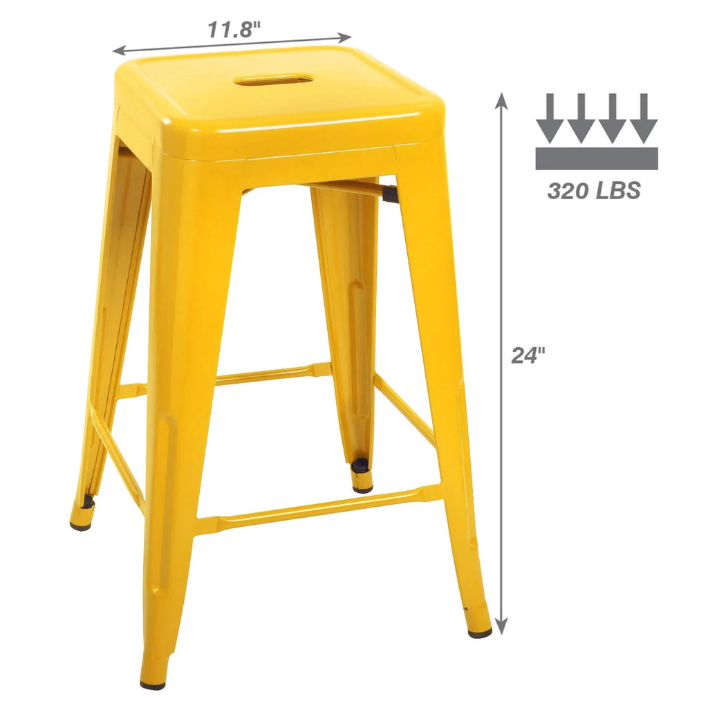 Yellow Metal Stackable Bar Stools R3289