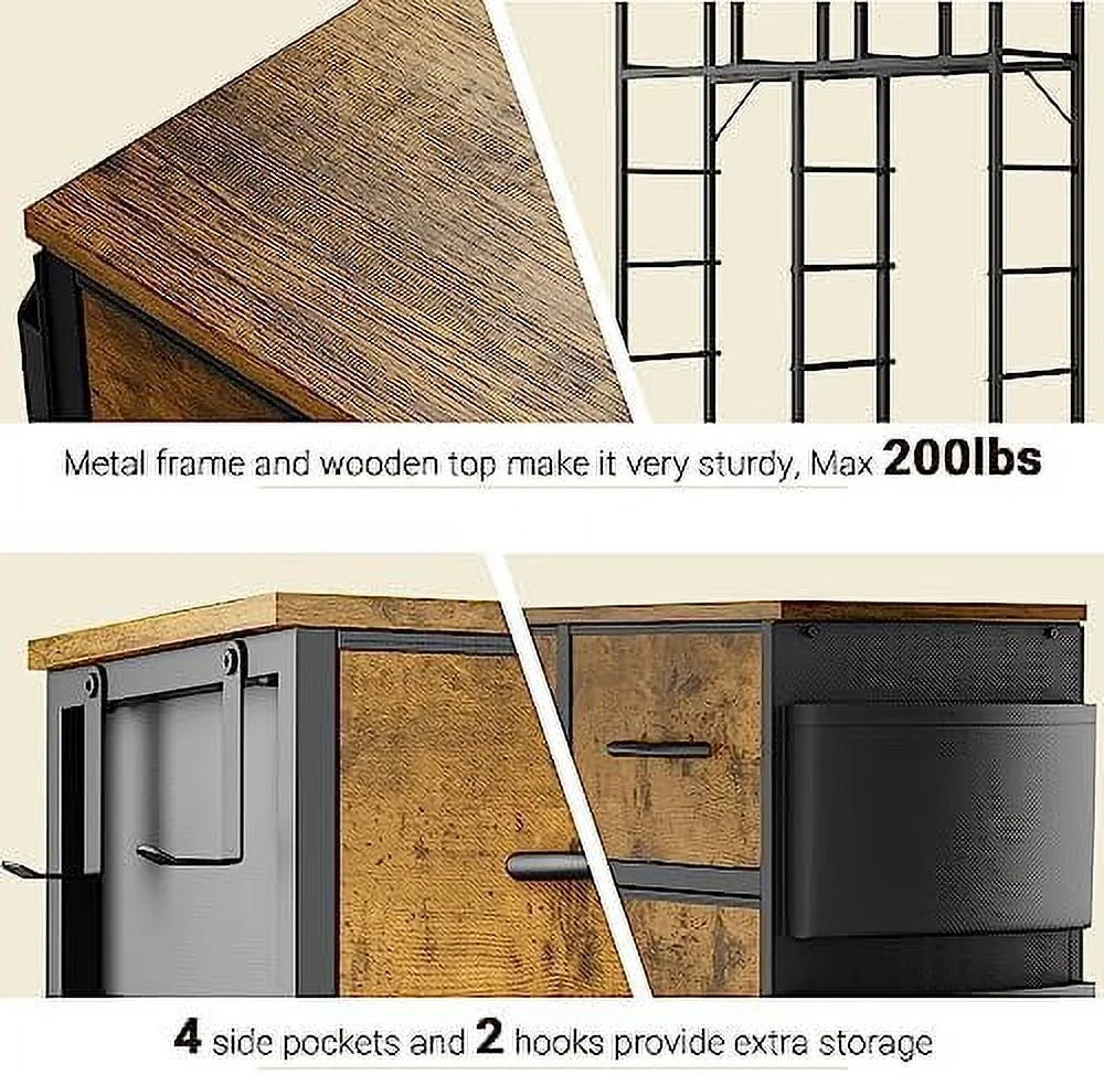 12 Drawer Fabric Dresser with Side Pockets P603