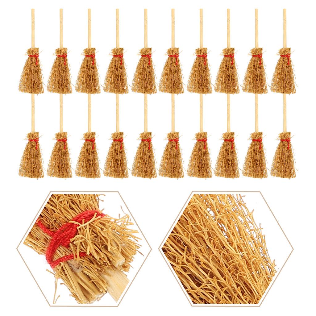 20Pcs Doll House Brooms Miniature Cleaning Tool Models F84351
