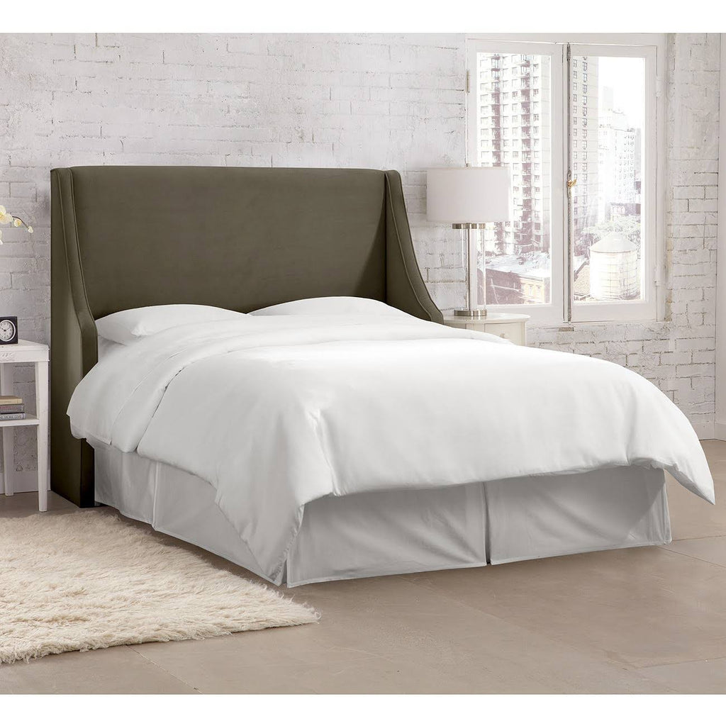 California King Velvet Wingback Headboard E483065