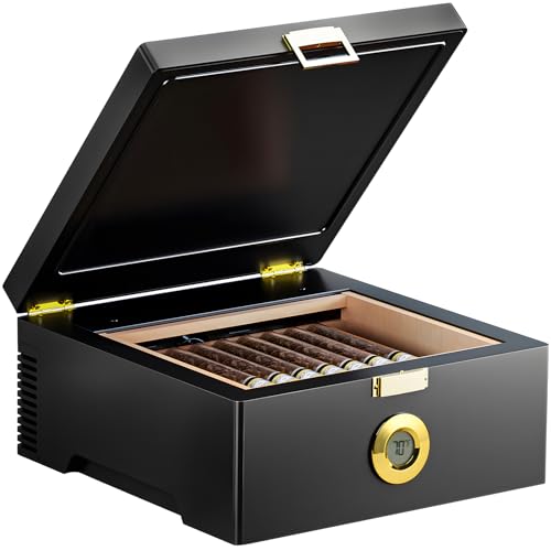 Electric Temperature Control Cigar Humidor Box with Spanish Cedar Wood T503