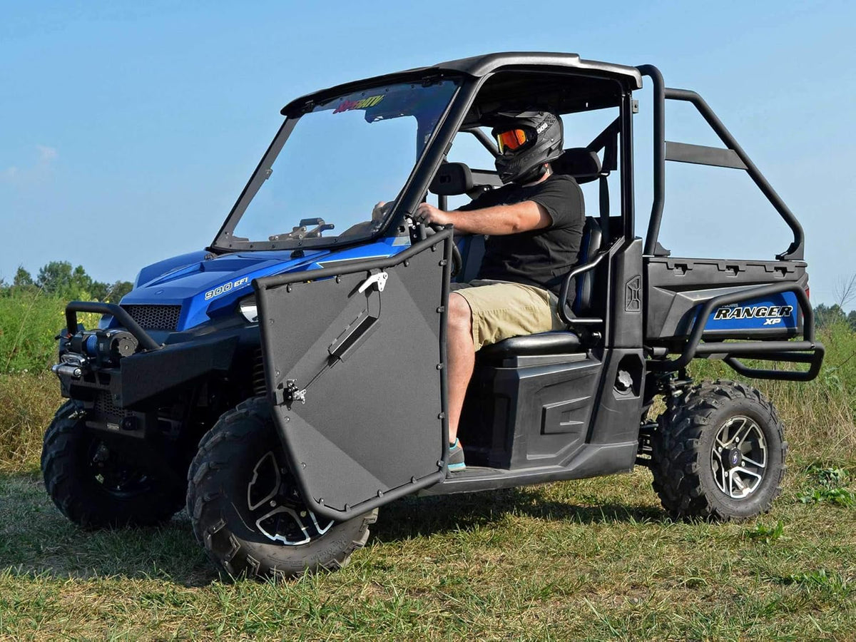 Aluminum Doors for Polaris Ranger XP 1000, Powder Coated Black, Pre-Assembled Q225448